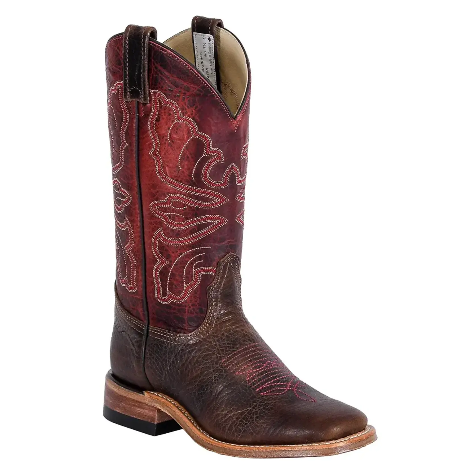 Canada West Boots 4158 Ladie's BRAHMA Dark Oak Bullhide/Fox Berry Red