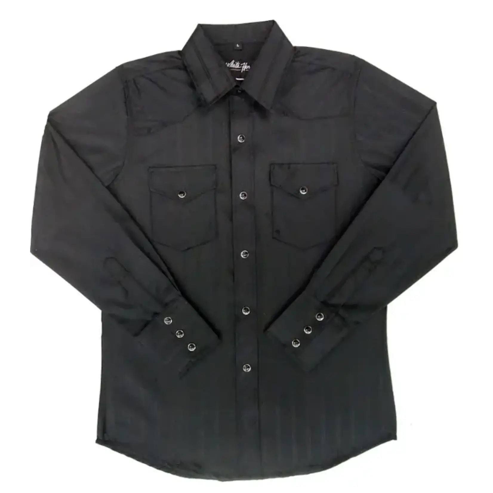 White Horse Child's White Horse Western Shirt Black X-Large Solid Colour