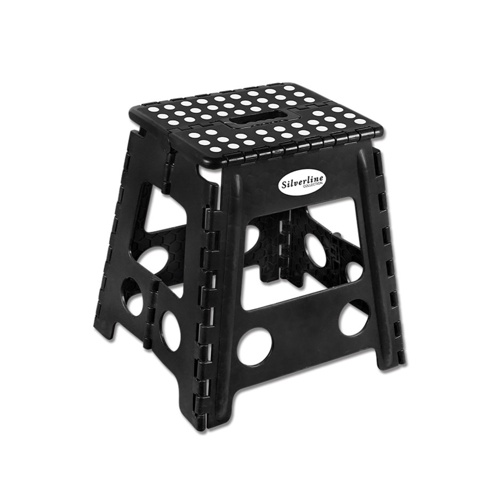 Silverline Folding Stool/Mounting Block - Black