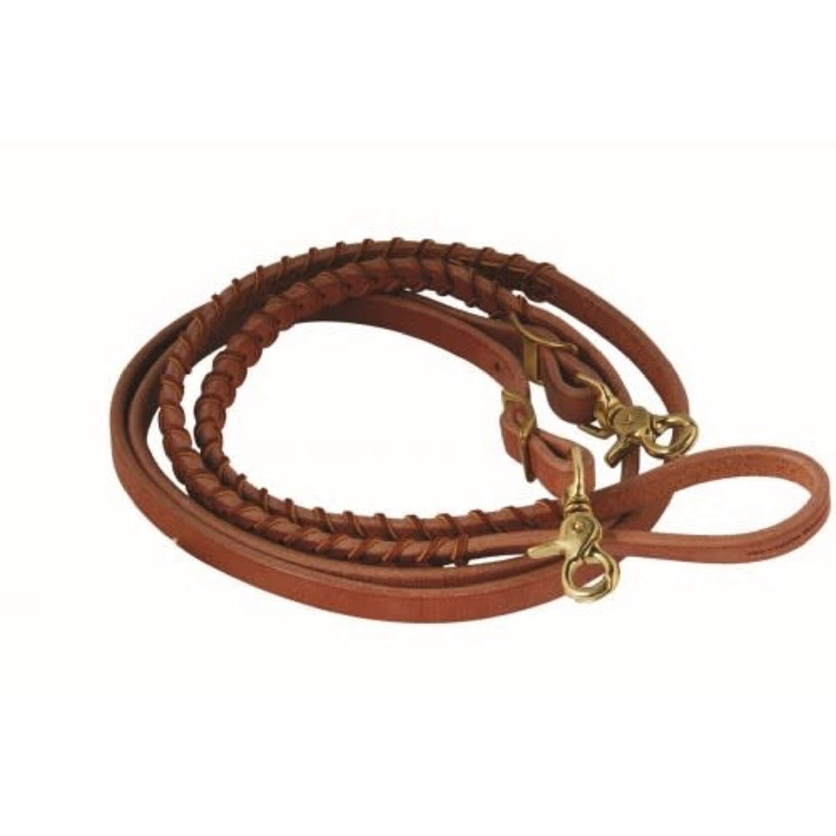 Western Rawhide Harness Leather Braided Barrel Reins
