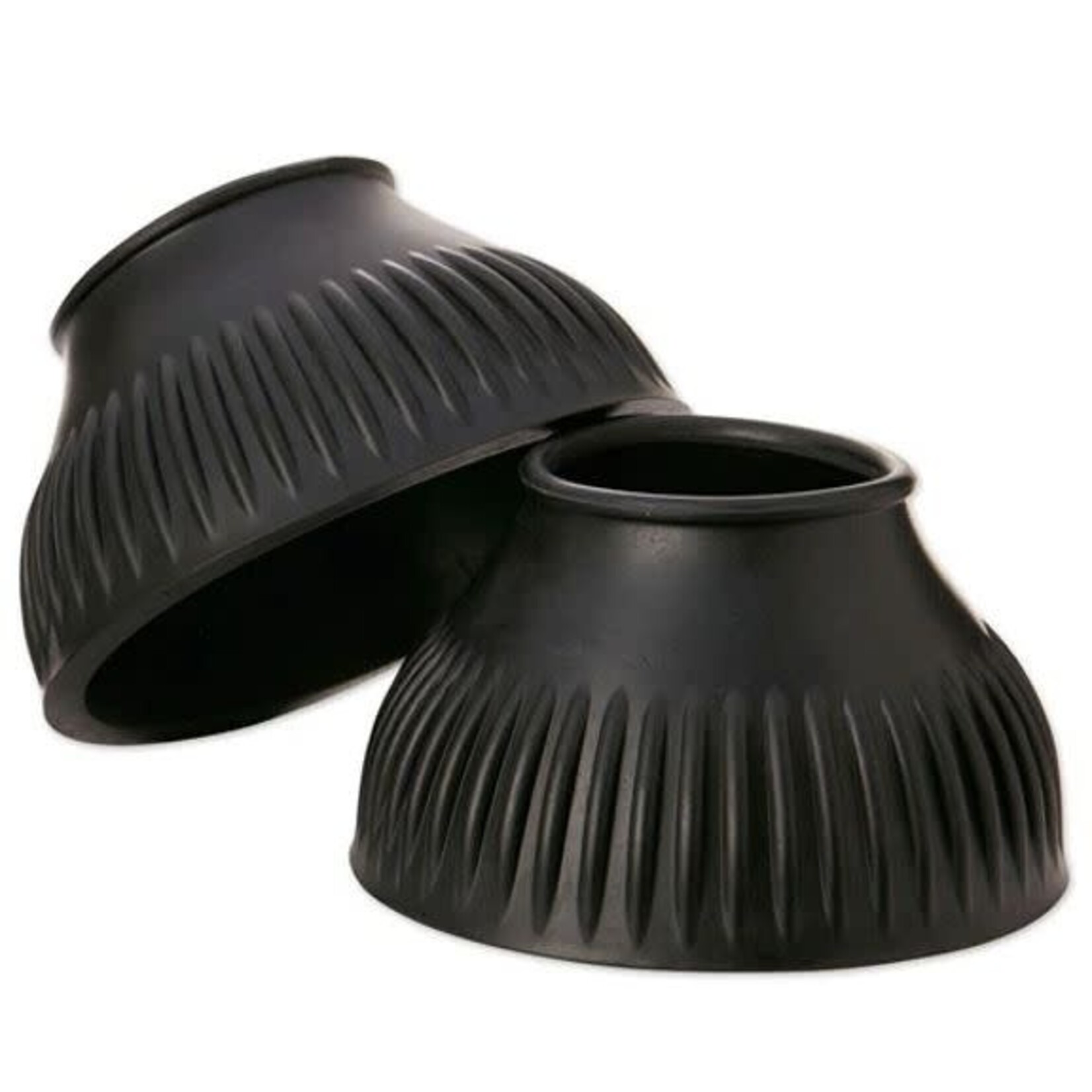 Centaur Pure Rubber Double Thick Bottom Ribbed Bell Boot Pair - Black, Large