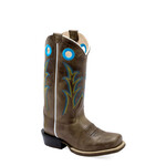 Old West 8205 Children's Medium Square Toe Boots with Rubber Outsoles
