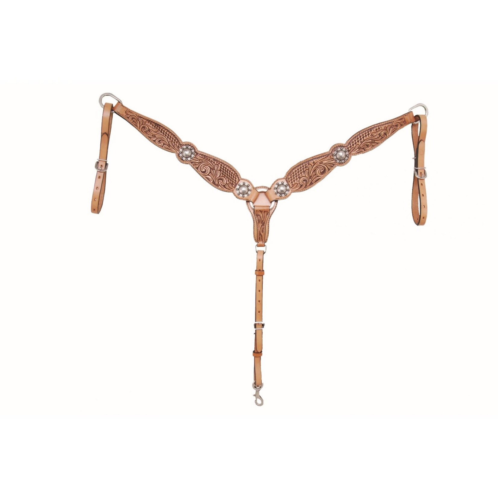 Country Legends Antique Floral & Basket Headstall & Breastcollar - Golden Tan, Size: Full