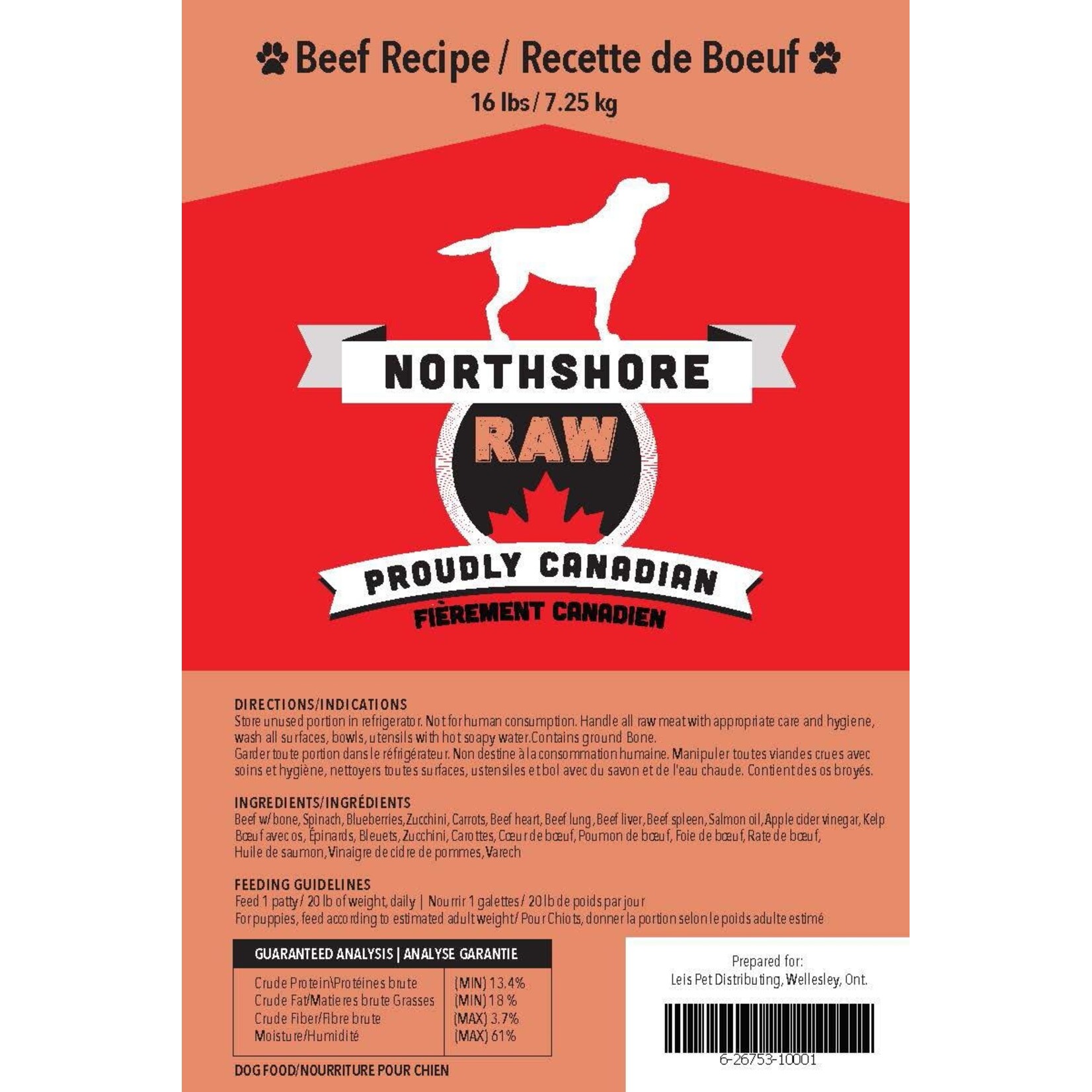 Northshore Raw Frozen Dog Food Patties