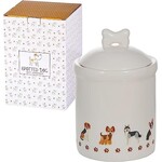 Spotted Dog Ceramic Jar & Lid