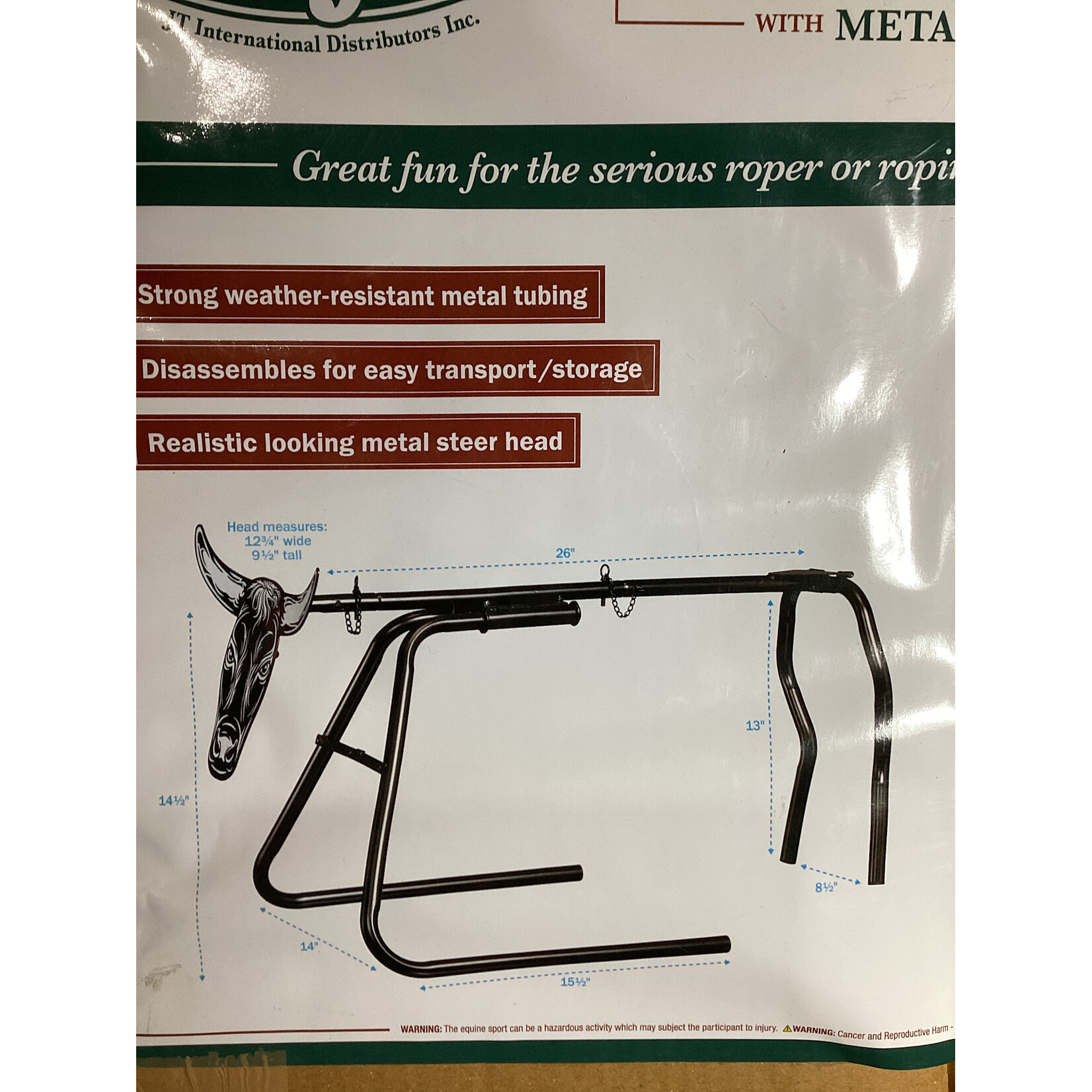 Tough 1 JR Collapsible Roping Dummy with Metal Steer Head
