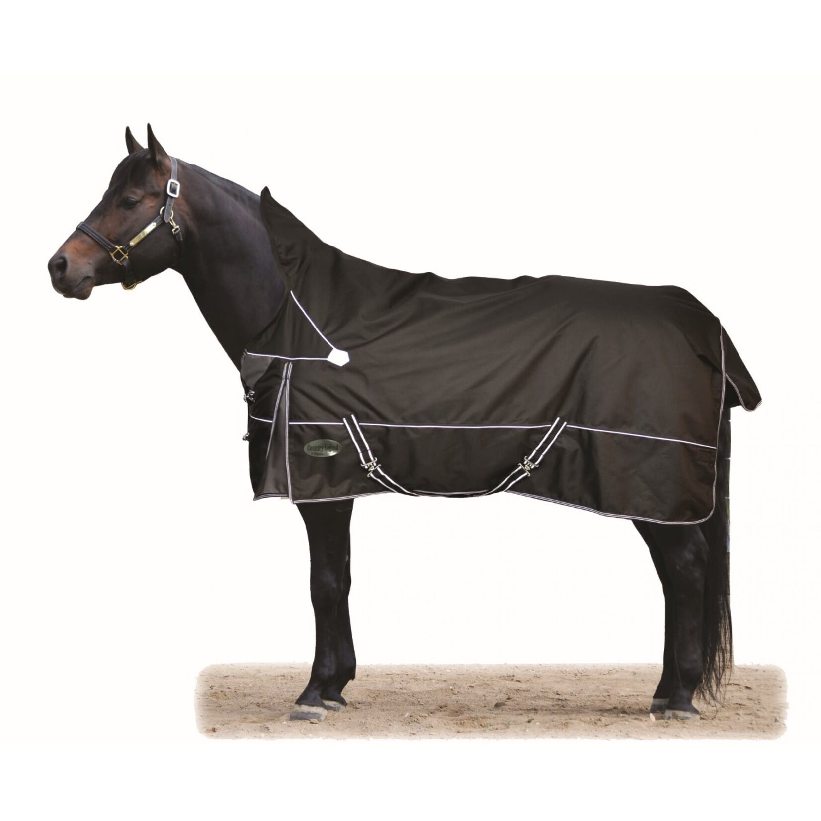 Country Legends High Neck Comfort Turnout - 300g Fill, 1200D, Black/Silver, 74"