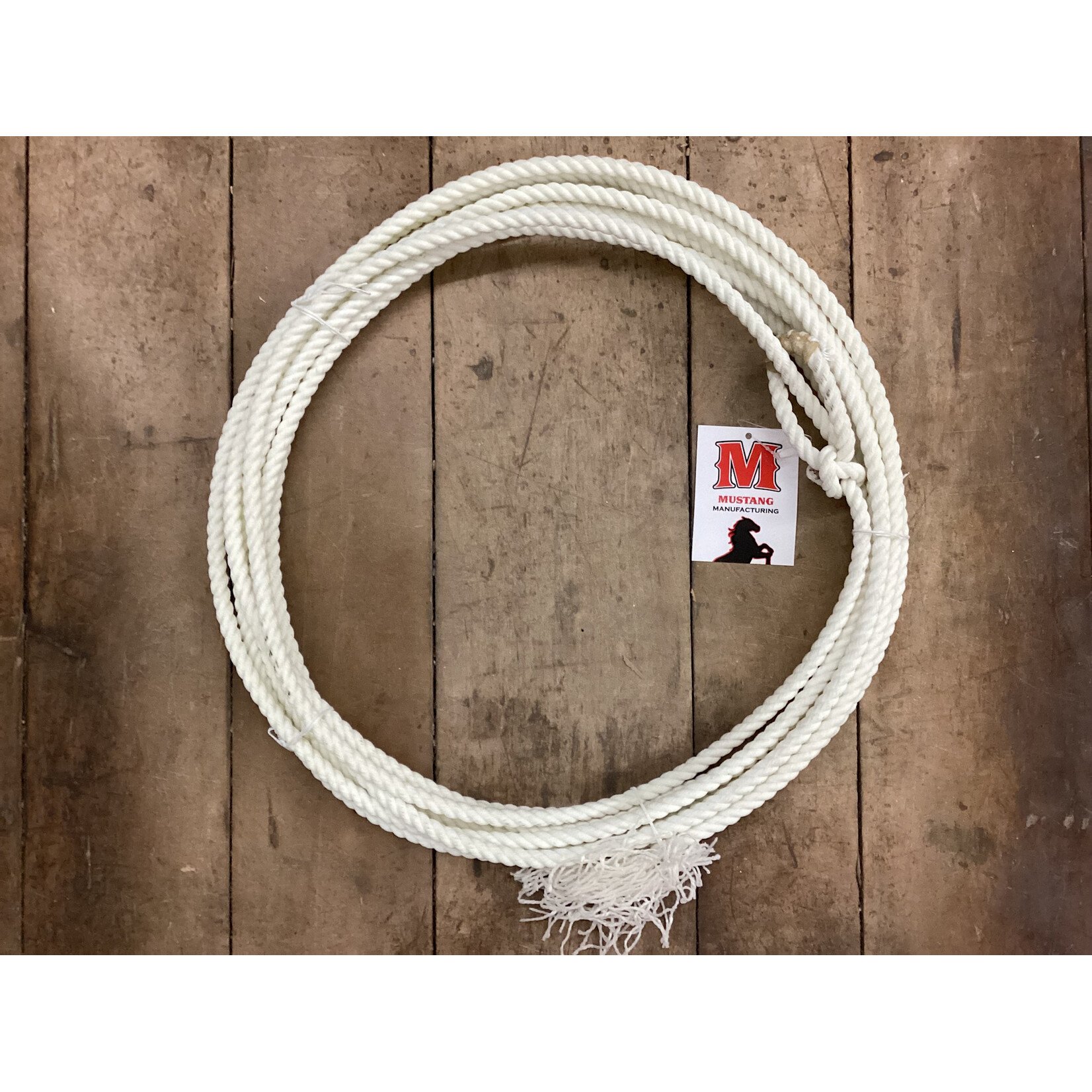 Mustang Heeling Rope Lariat with Leather Burner - 3/8" x 35'