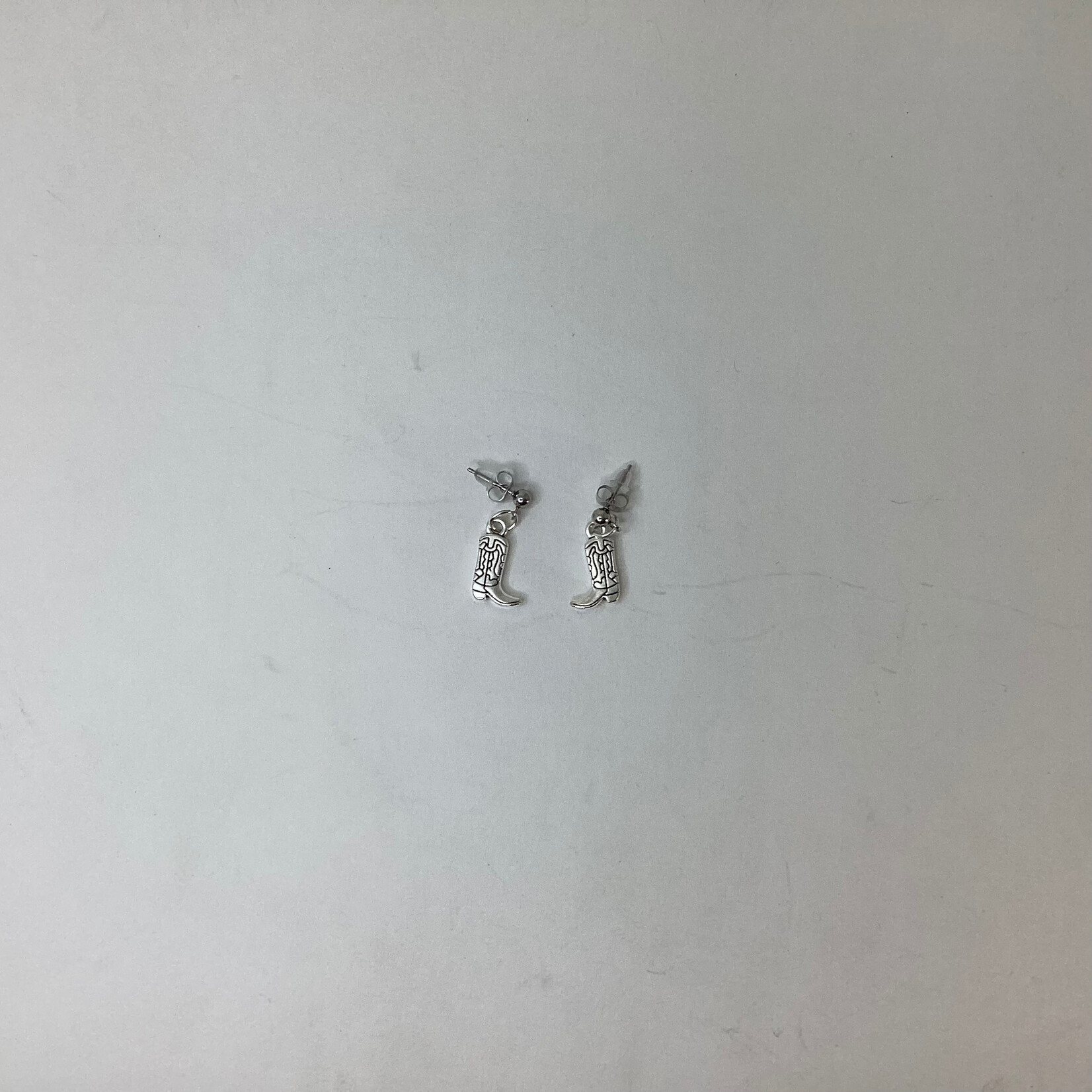 Positive Process Jewelry Silver Cowboy Boot Earrings
