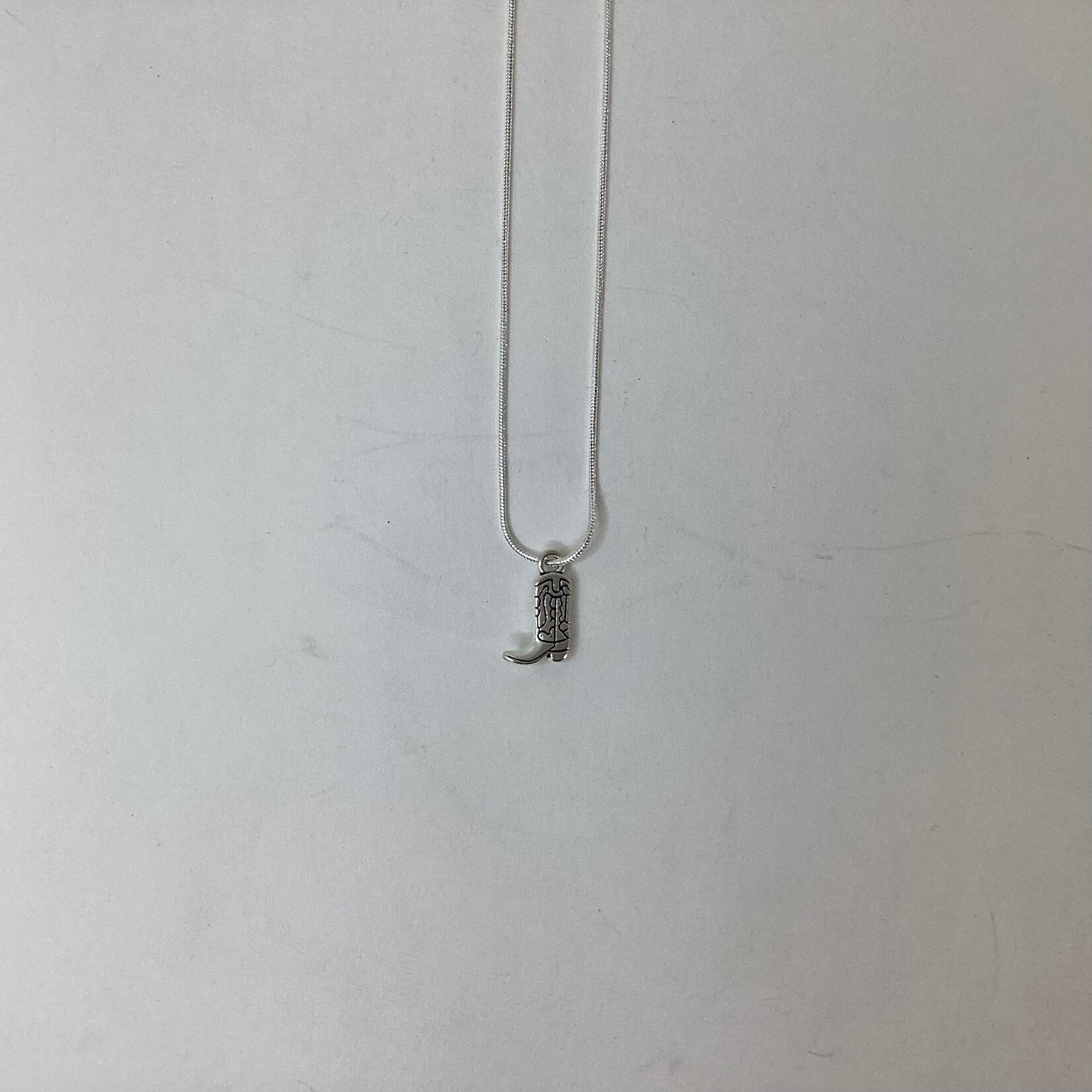 Positive Process Jewelry Silver Cowboy Boot Necklace