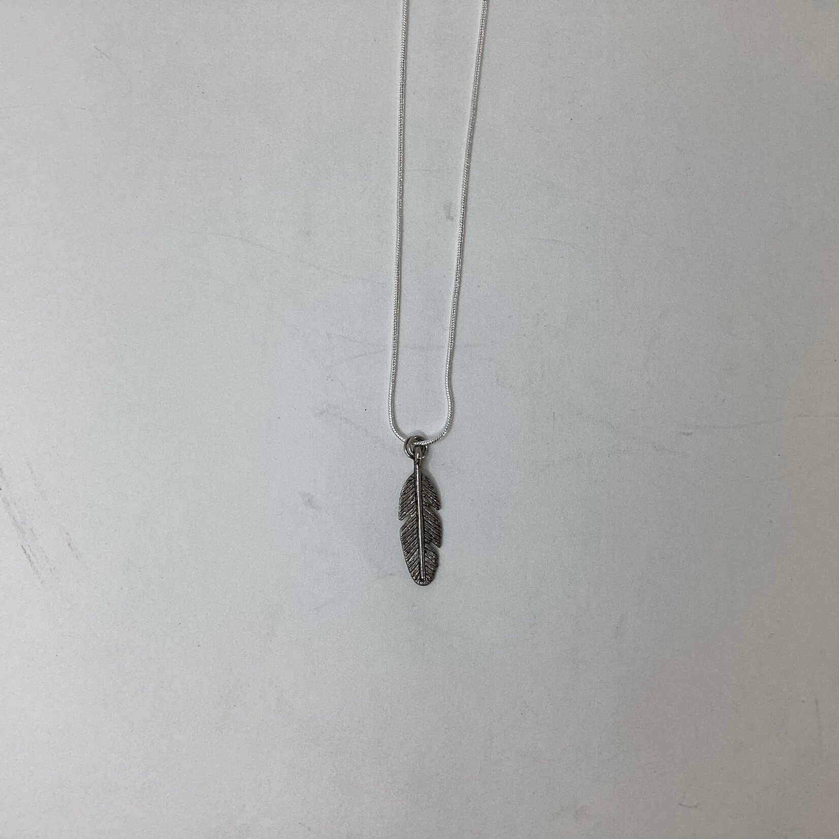 Positive Process Jewelry Silver Feather Necklace