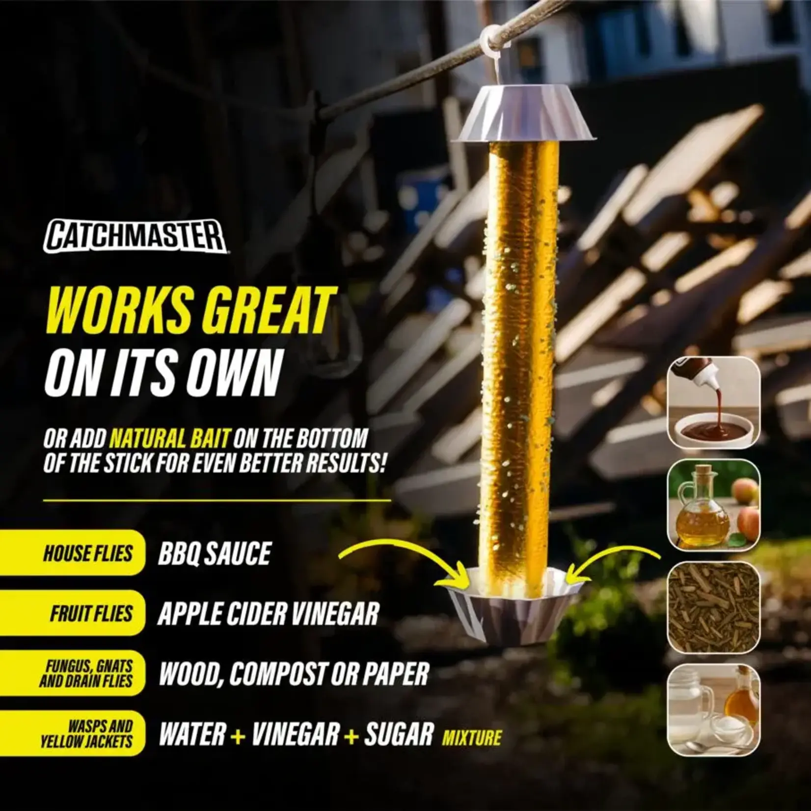 Catchmaster Gold Stick Fly Trap with Bait