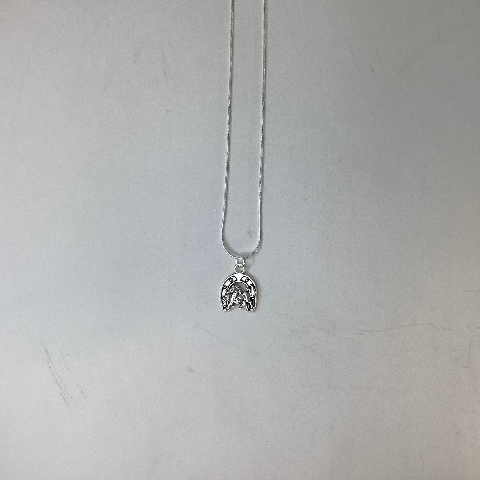 Positive Process Jewelry Silver Horse & Horseshoe Necklace