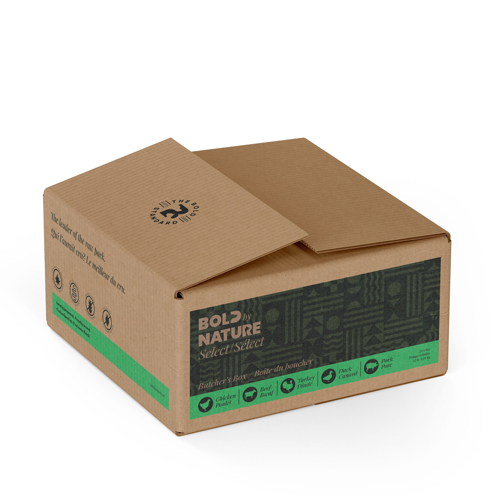 Bold By Nature BBN Select Frozen Raw Dog Food Patties