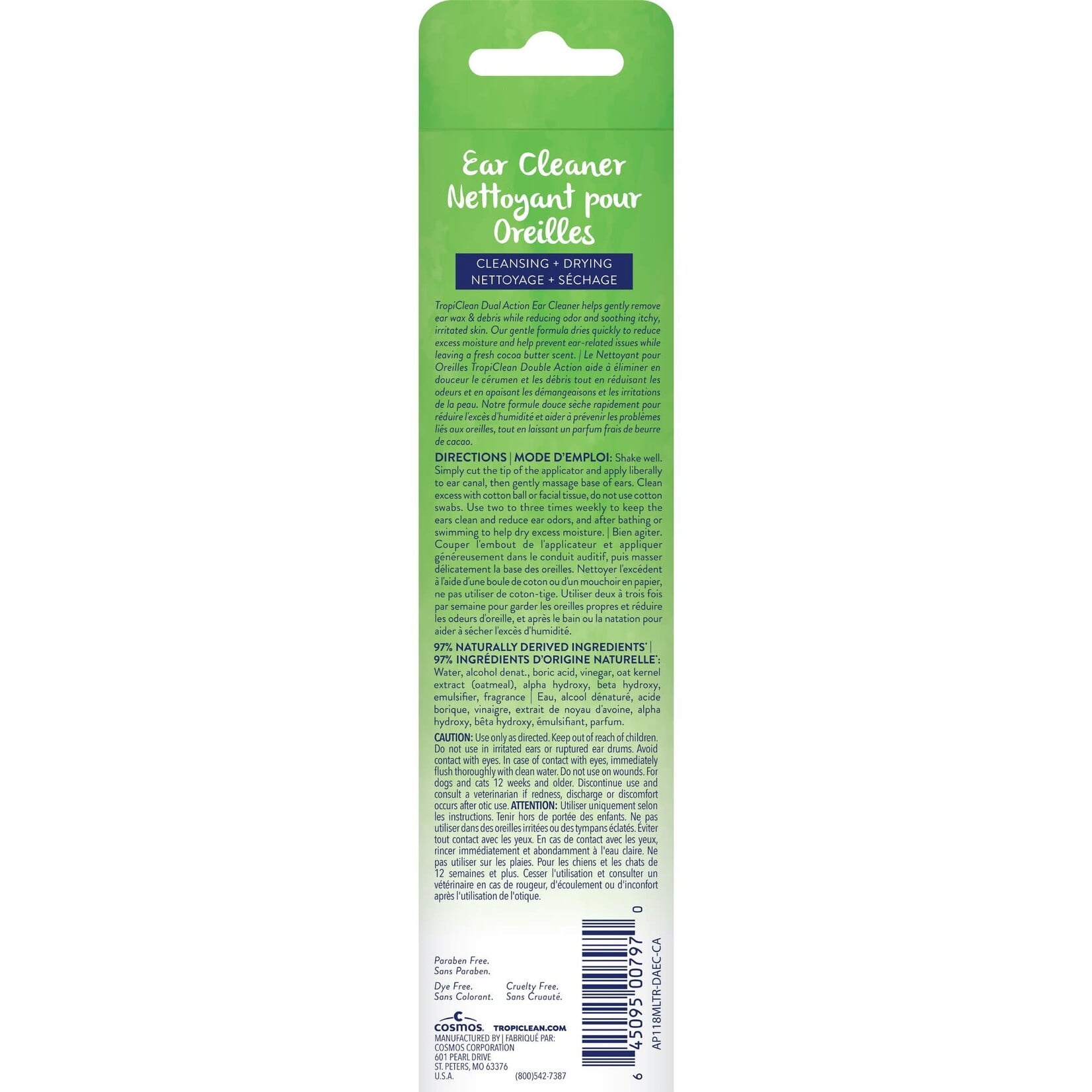 TropiClean Tropiclean Dual Action Ear Cleaner/Dryer for Dogs & Cats - 118ml (4 fl oz)