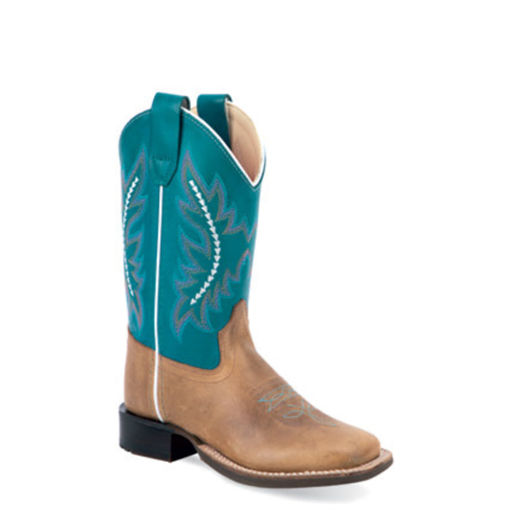 Old West BSY1988 Youth's Leather Broad Square Toe Boots