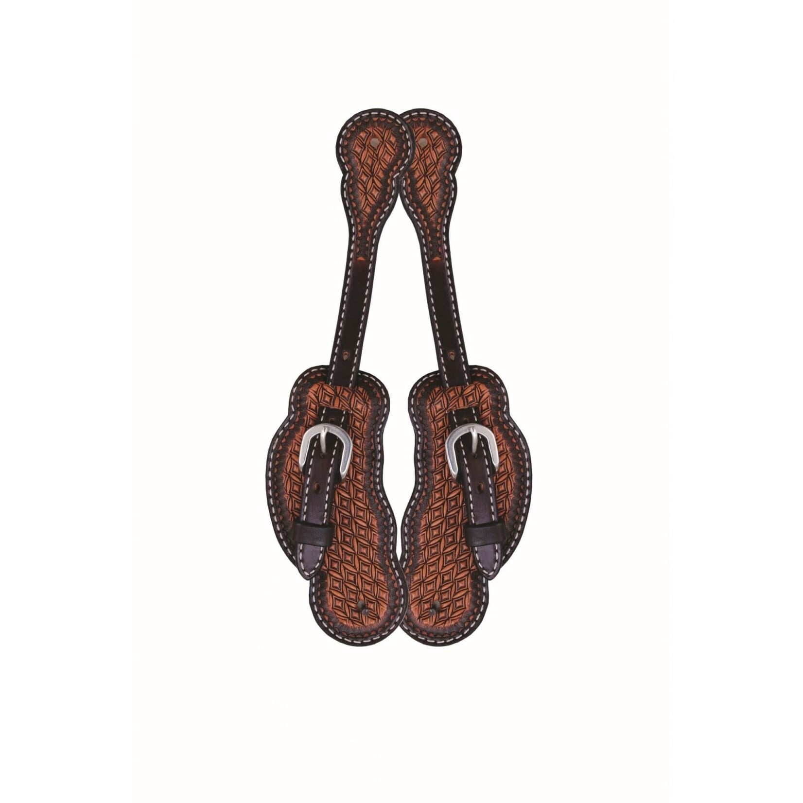 Jim Taylor Performance Diamond Series Two-Tone Scallop Spur Straps - Ladies