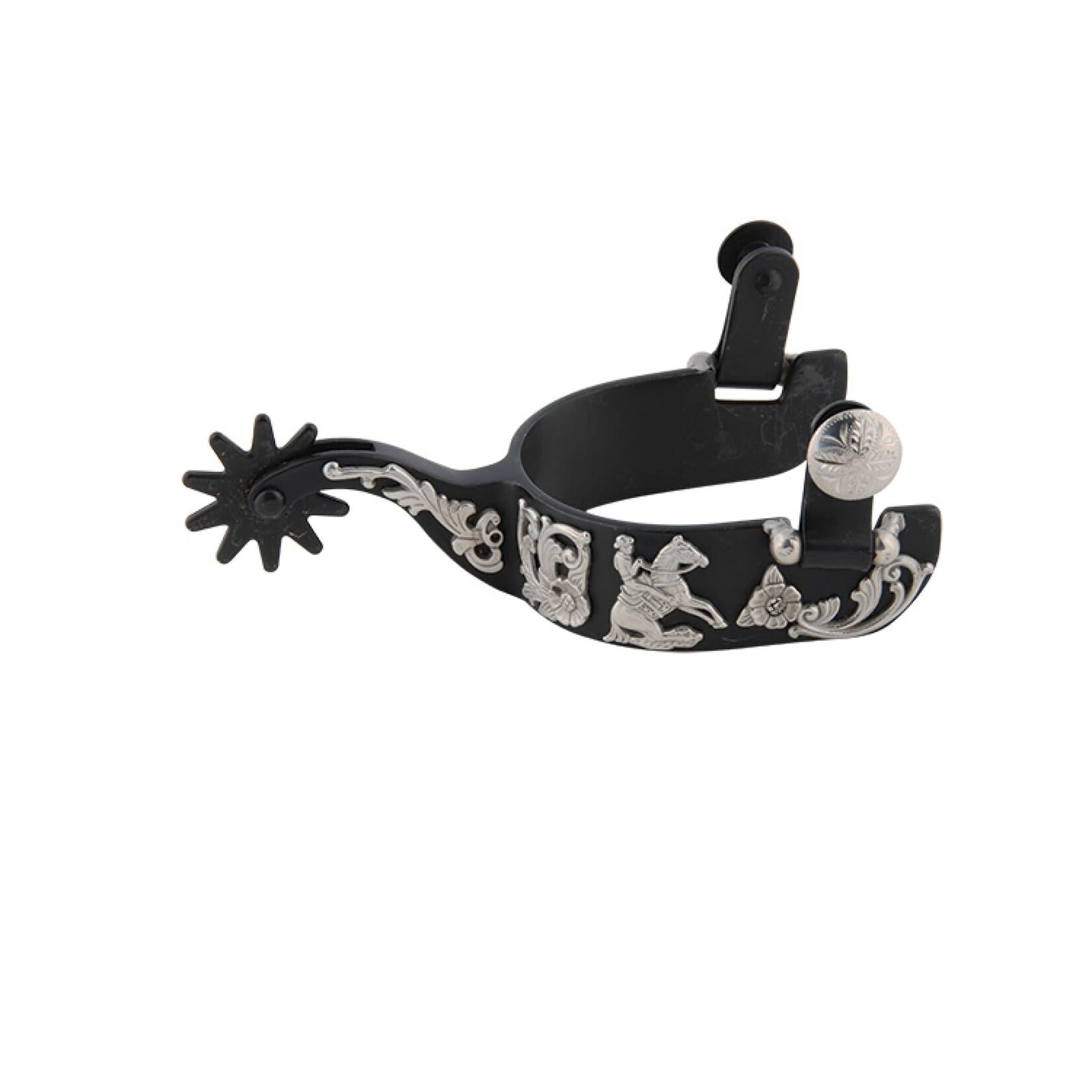 Metalab Black Satin Floral Reiner Spur - 1-1/4" Wide Band
