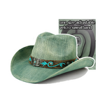 Modestone Antiqued Hat with Embroidered Hat Band - Adjustable Sweatband, XS-L (54-58cm)