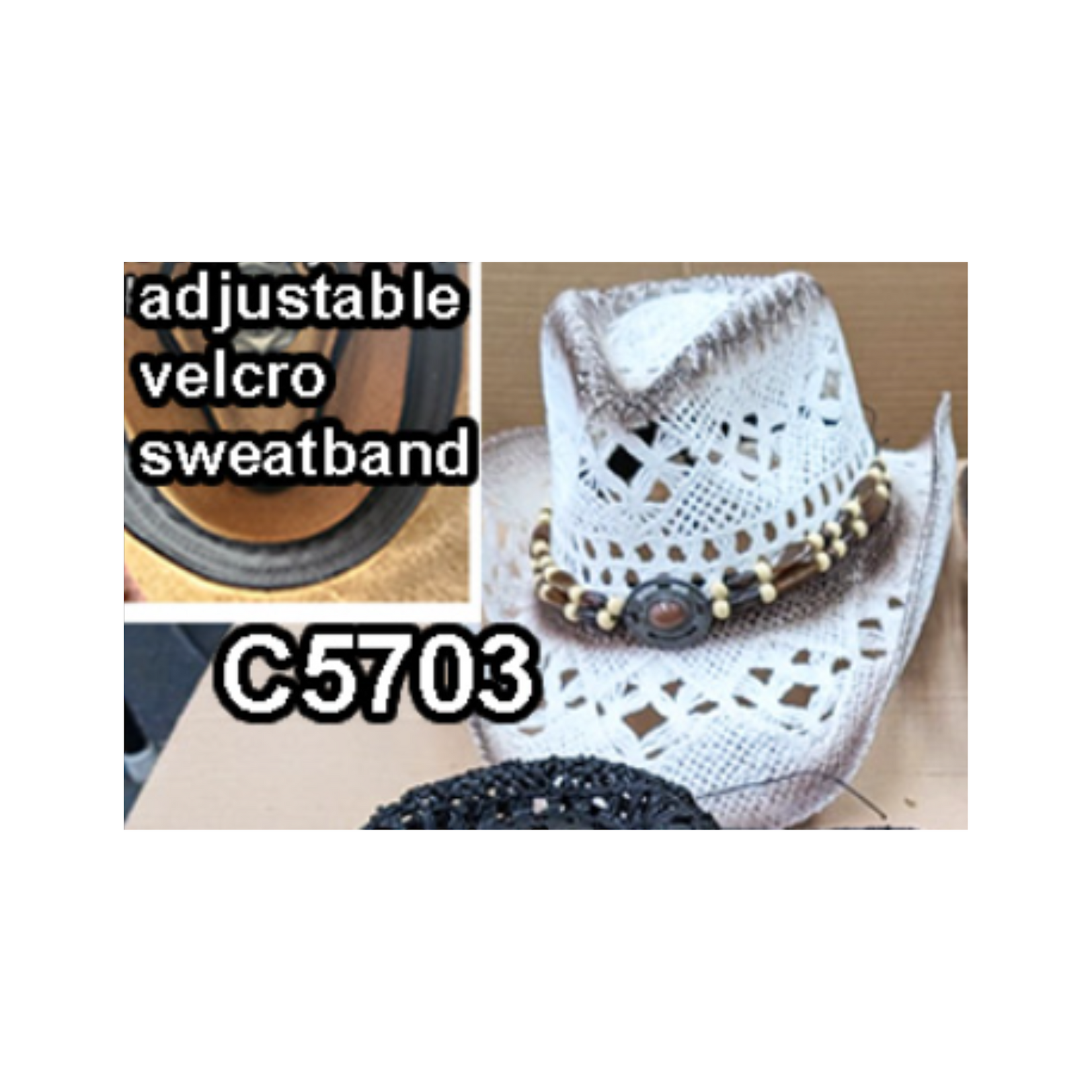 Modestone Straw Hat with Adjustable Sweat Band