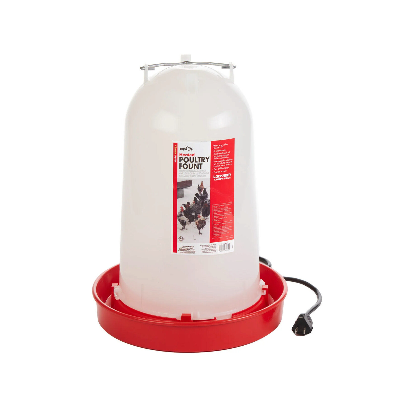 Miller MFG Heated Poultry Water Fountain