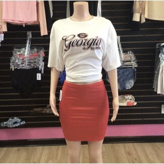 Red Leather Skirt 2299r