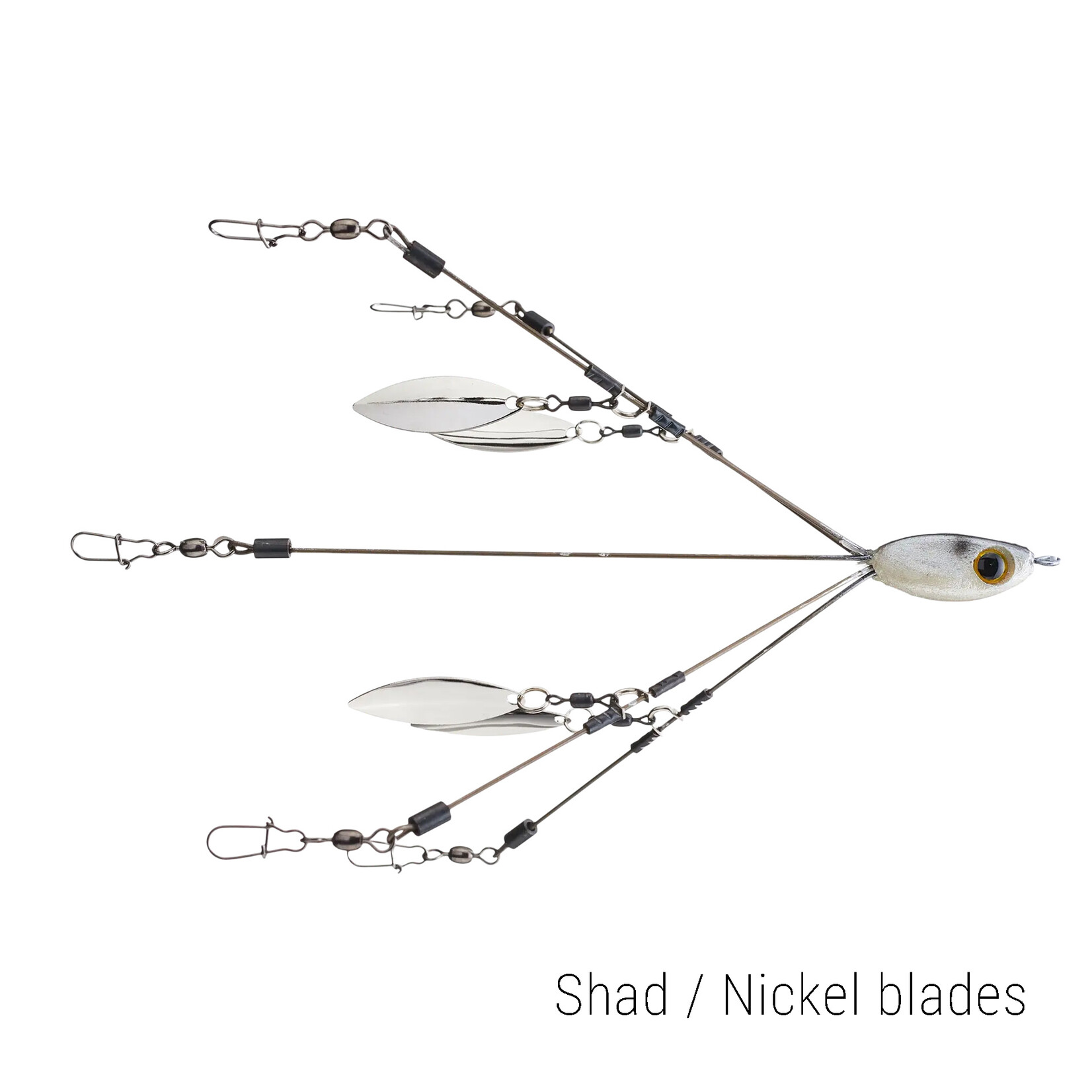 Picasso School-E-Rig Junior Bait Ball Shad #3 Willow Blade Nickel w/ Eye