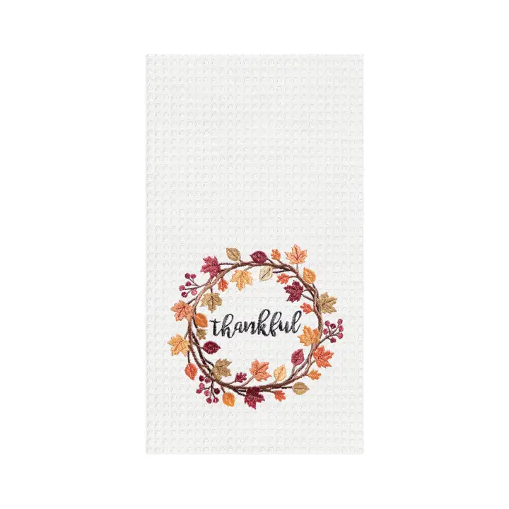 C & F Home Thankful Wreath Kitchen Towel
