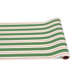 Hester & Cook Green & Red Awning Stripe Table Runner