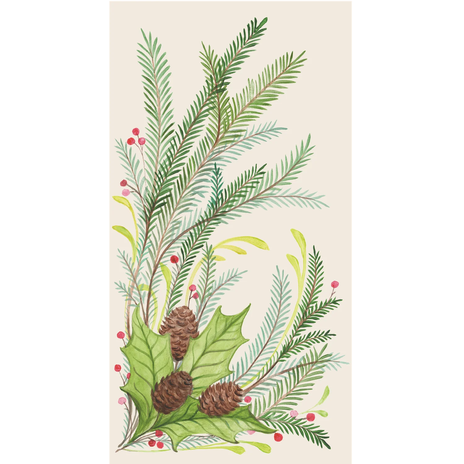 Hester & Cook Christmas Sprigs Guest Napkins