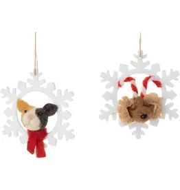 Silver Tree Home & Holiday Dog or Cat in Snowflake Ornament