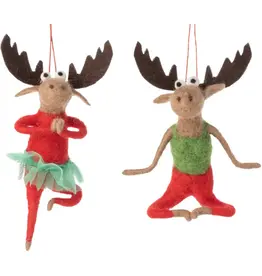 Silver Tree Home & Holiday Yoga Moose Felt Ornament
