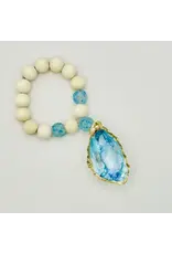 Coast & Cork Beaded Aqua Oyster Charm