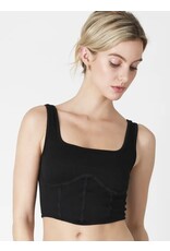 NikiBiki Ribbed Square Neck Corset Top