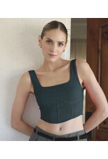 NikiBiki Ribbed Square Neck Corset Top