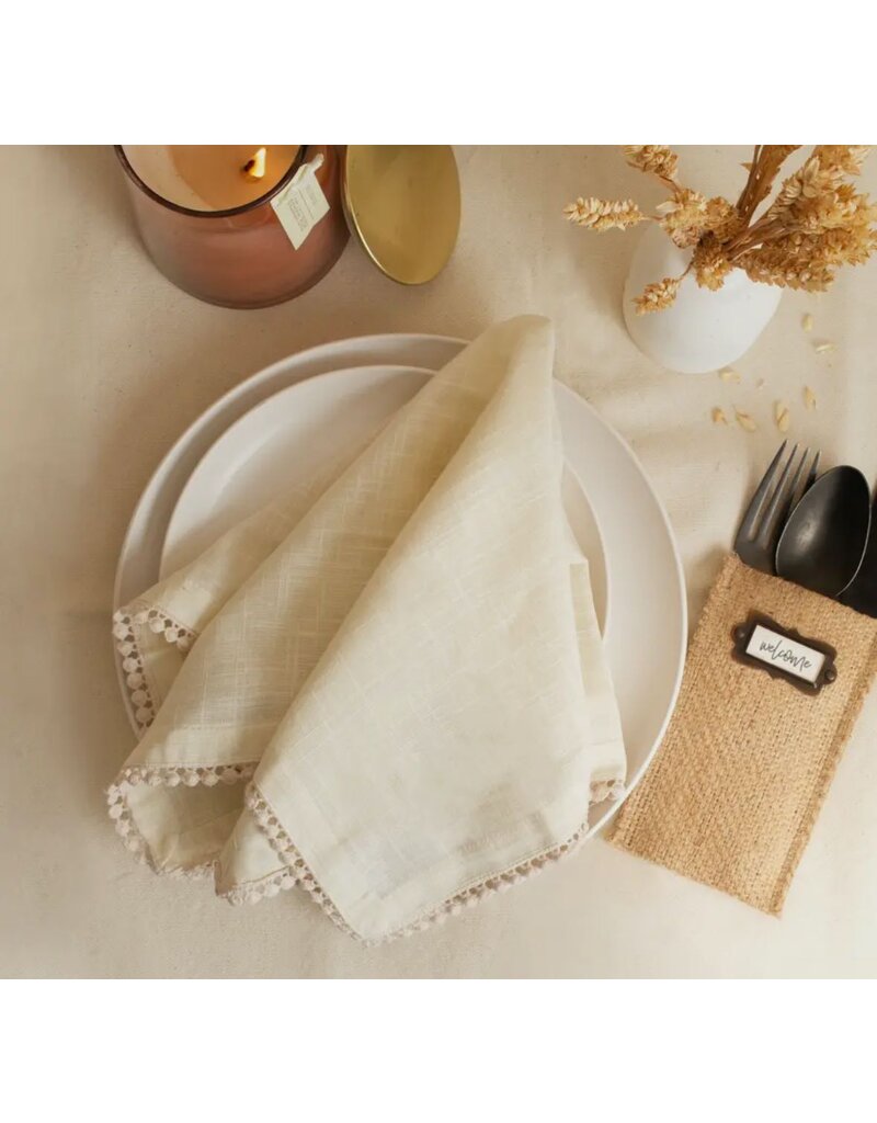 Cutlery Couture Cotton Lace Trimmed Napkin