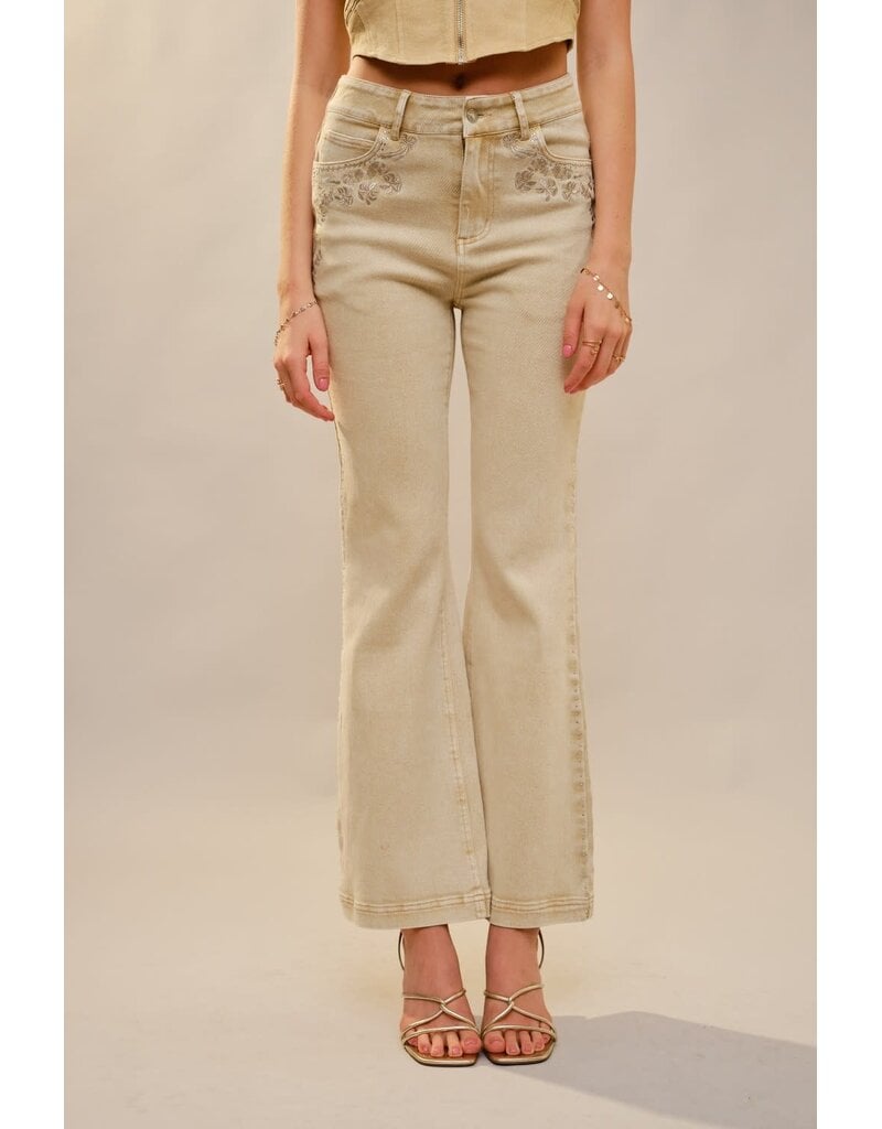 Blue B Petal Party Jean - Washed Sand