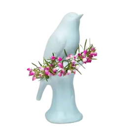 Chive Baby Blue Porcelain Bird Vase