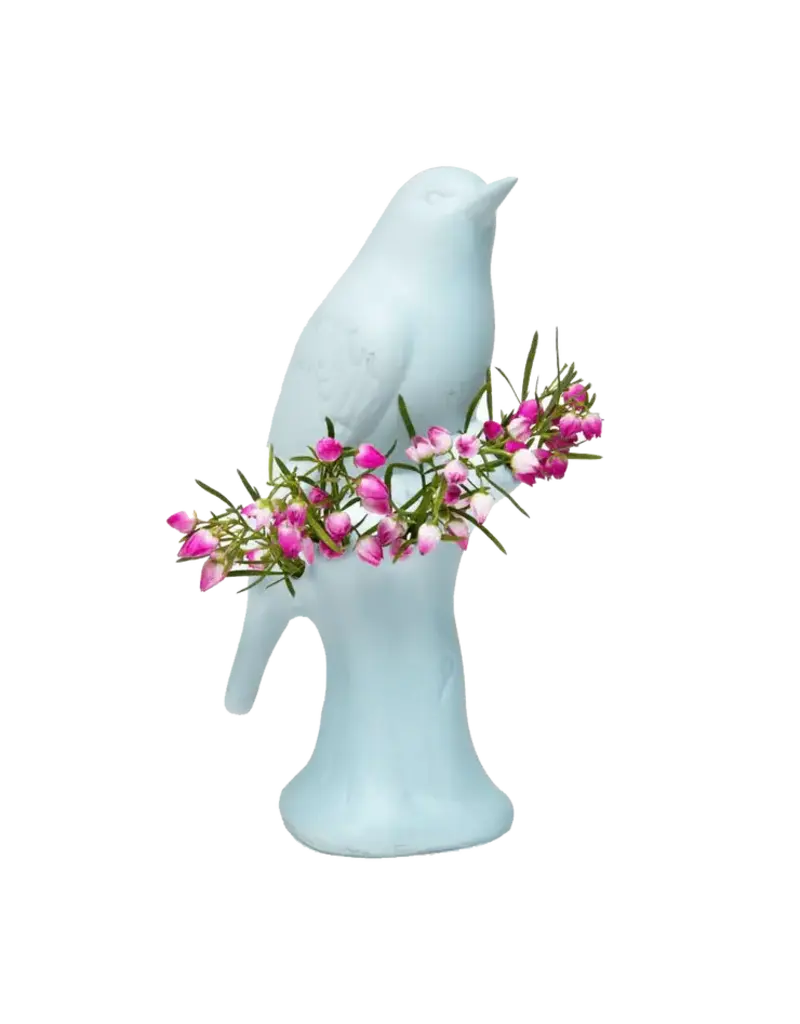 Chive Baby Blue Porcelain Bird Vase