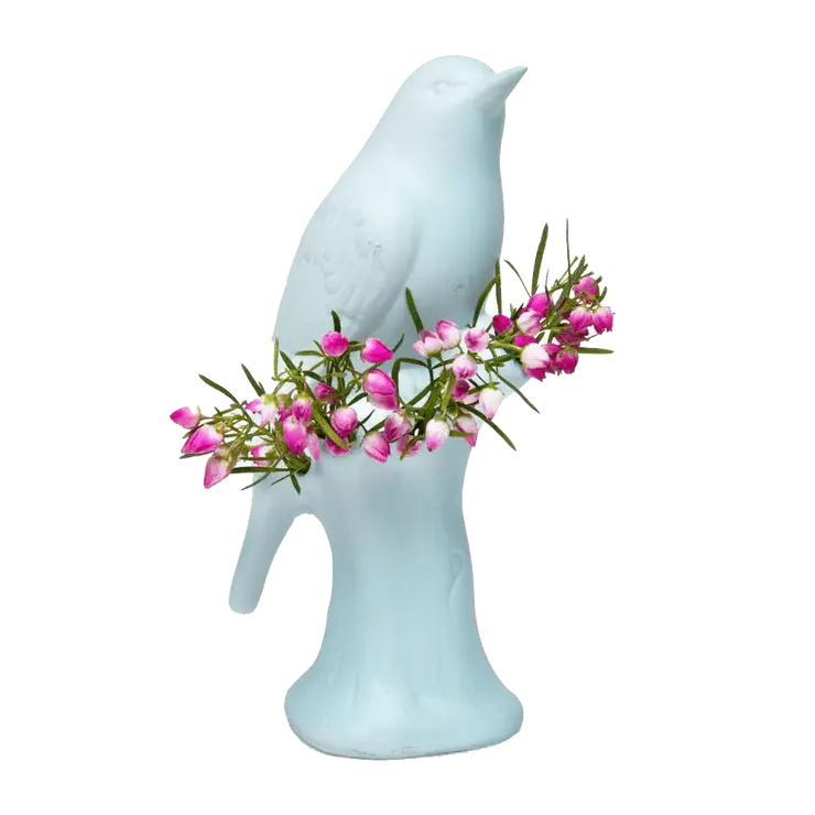 Chive Baby Blue Porcelain Bird Vase