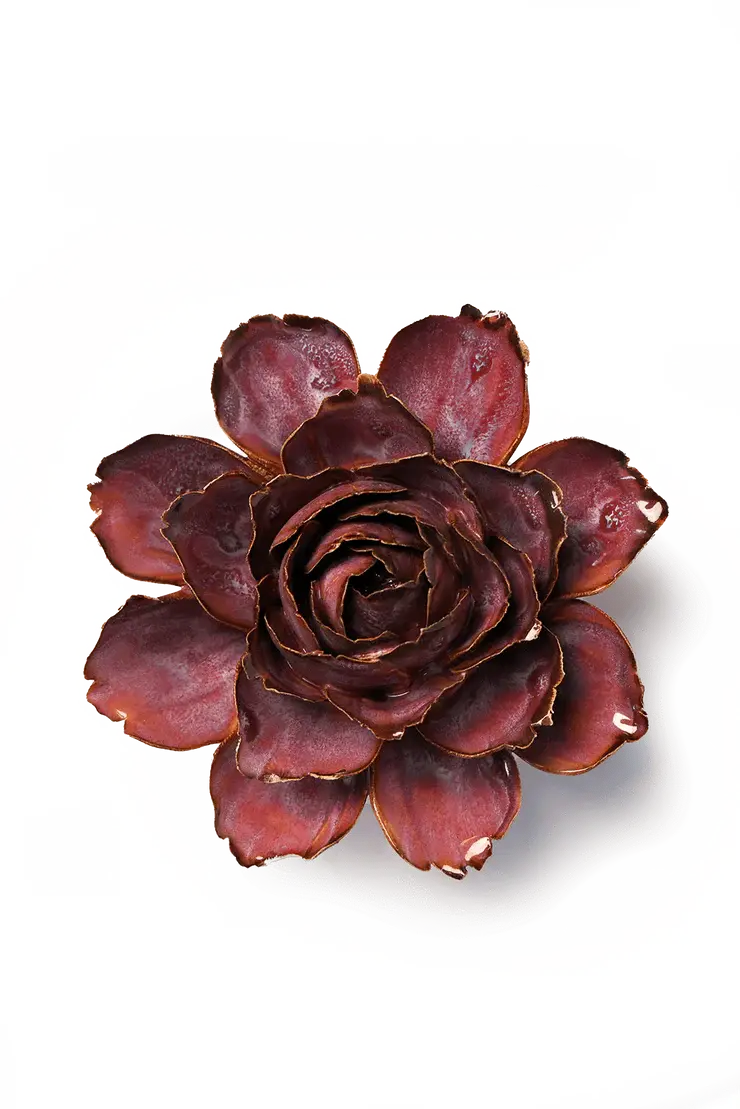 Chive Ceramic Flower - Dewberry Camellia