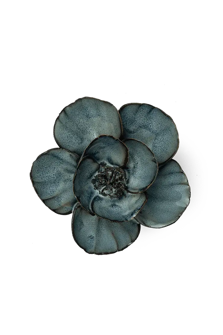 Chive Ceramic Flower - Navy Poppy