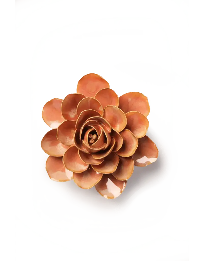 Chive Ceramic Flower - Peach Pink Begonia