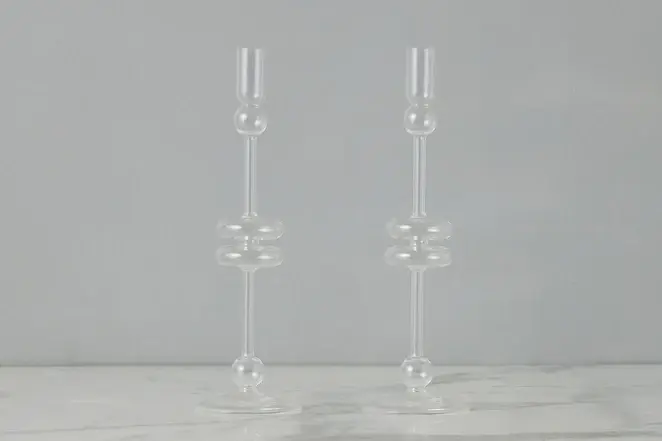 EtuHome Glass Candlestick Large