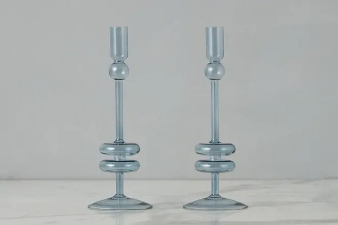 EtuHome Glass Candlestick Medium