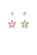 Golden Stella Painted Petal Earrings Set