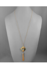 Golden Stella Amber Mosaic Necklace