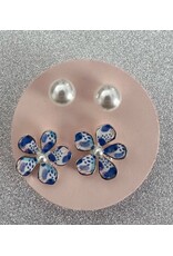 Golden Stella Painted Petal Earrings Set