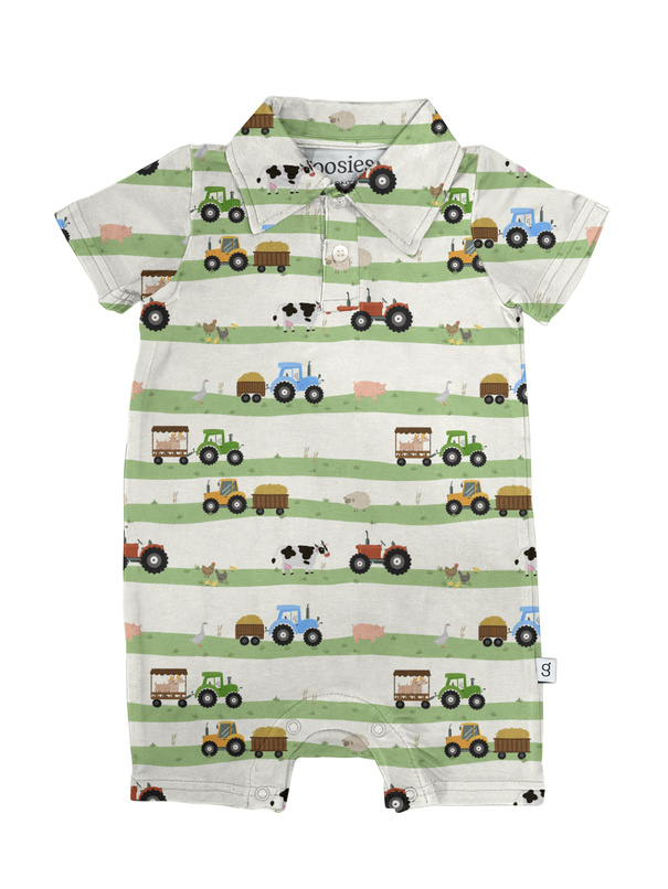 Goosies Farm Stripes Polo Romper