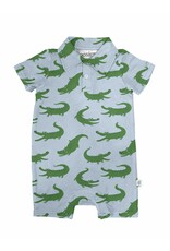 Goosies Blue Alligator Polo Romper